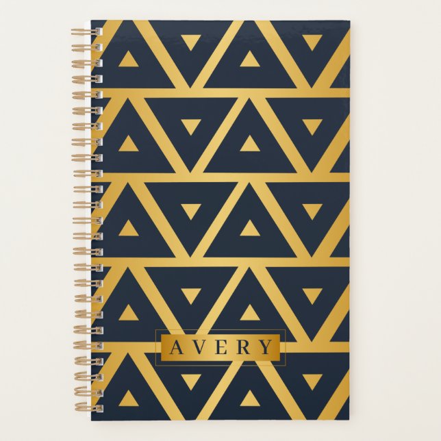 Agenda Patrón geométrico triangular Personalizado (Anverso)