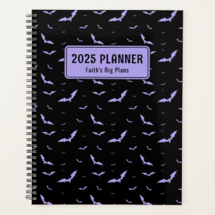 Agenda Patrón gótico púrpura y mural negro personalizado