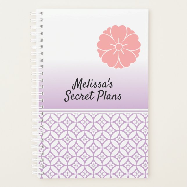 Agenda Patrón japonés clásico de Shippo y flores de cerez (Anverso)