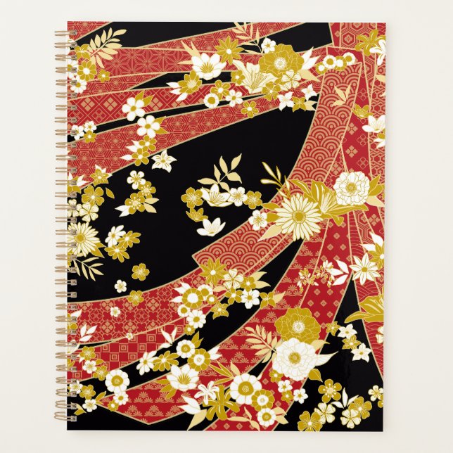 Agenda Patrón Kimono de mezcla floral (Anverso)