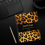Agenda Patrón leopardo negro 2025<br><div class="desc">Elegante,  fresco,  glamoroso patrón de leopardo marrón y negro. Personalice y agregue su nombre y un título. El nombre está escrito con una escritura de estilo con letras a mano moderna.</div>