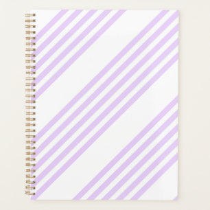 Agenda Patrón Lilac púrpura y blanco de cinco rayas