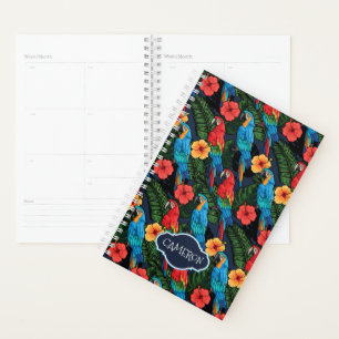 Agenda Patrón Macaw E Hibiscus   Añadir su nombre