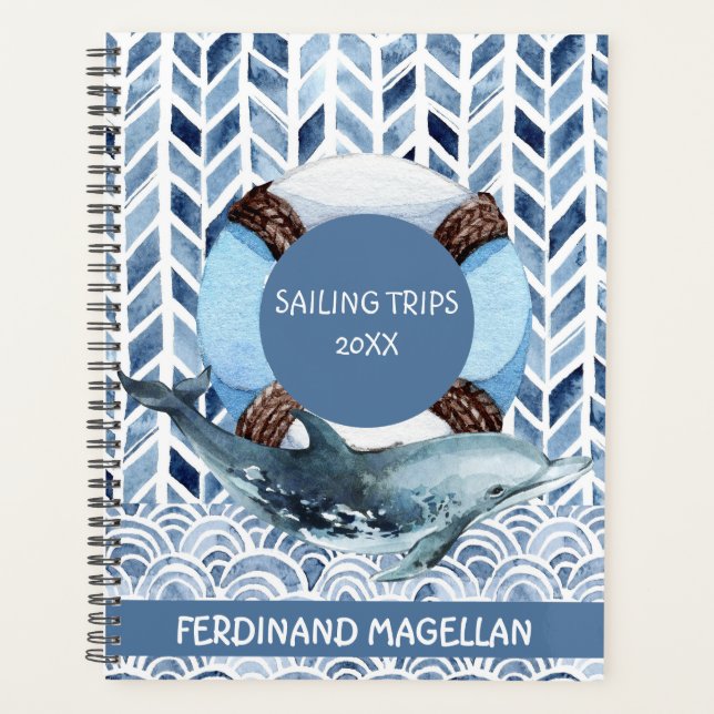 Agenda Patrón marítimo de delfines y de vida útil (Anverso)