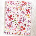Agenda Patrón moderno de acuarela floral<br><div class="desc">Flor silvestre brillante y alegre de acuarela y deja la pintura de un jardín demasiado grande. Perfecto para jardineros,  amantes de la naturaleza y floristas. Arte original de Nic Squirrell.</div>