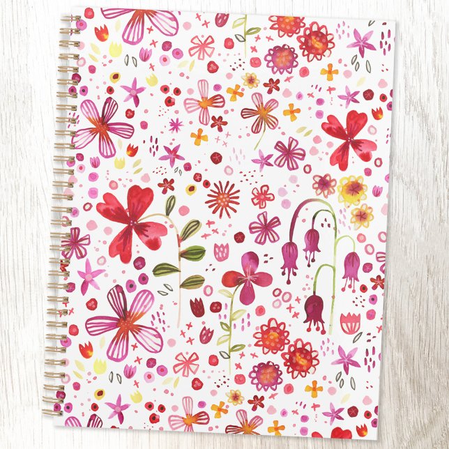 Agenda Patrón moderno de acuarela floral (Floral watercolor art planner)