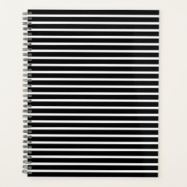Agenda Patrón moderno de rayas horizontales en blanco y n