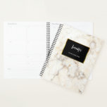 Agenda Patrón moderno elegante de mármol dorado blanco pe<br><div class="desc">Moderno y elegante planner personal de mármol blanco y dorado. Añade tu propio nombre y texto al frente.</div>