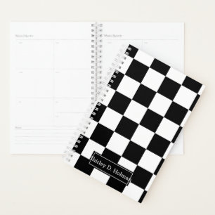 Agenda Patrón negro y blanco de verificación