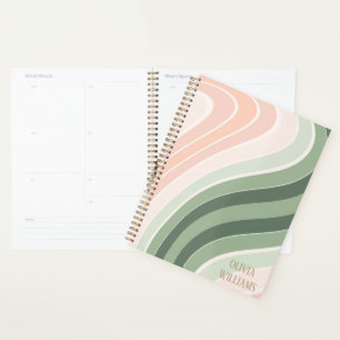 Agenda Patrón ondulado retro groovy