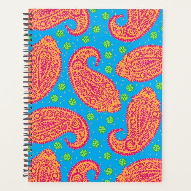 Agenda Patrón Paisley colorido (Anverso)