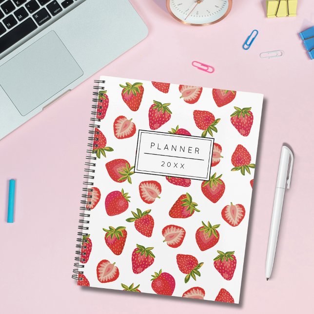 Agenda Patrón personalizado de fresa 2023 (Strawberry pattern planner)