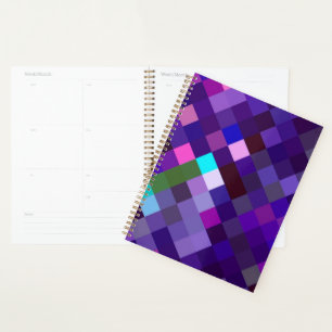 Agenda Patrón Pixelado - Púrpura