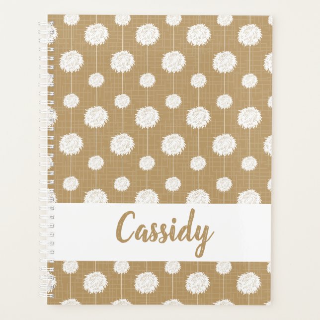 Agenda Patrón Pom Pom de animadores dorados (Anverso)