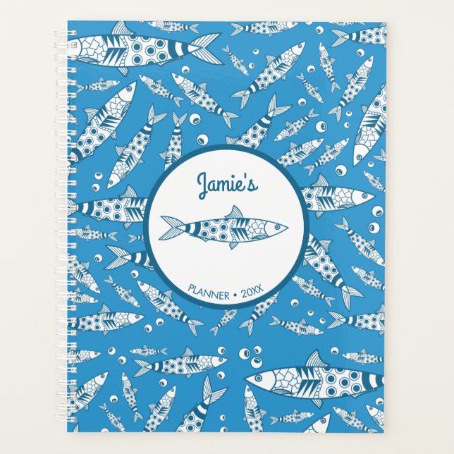 Agenda Patrón portugués de sardinas de Lisboa Azulejos az (Anverso)