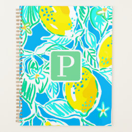 Agenda Patrón Preppy Blue Lemon Inicial