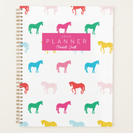Agenda Patrón preppy moderno de caballo arcoiris personal