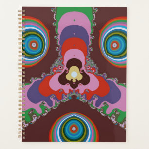 Agenda Patrón psicodélico de los 70 Arte retro