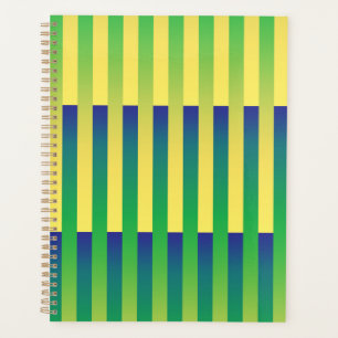 Agenda Patrón rayado azul amarillo verde