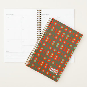 Agenda Patrón retro abstracto personalizado