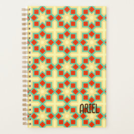 Agenda Patrón retro abstracto personalizado