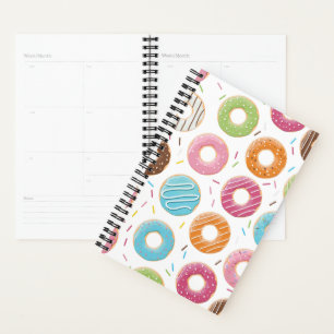 Agenda Patrón Retro Colorido de Donas Minimalista Fiesta 