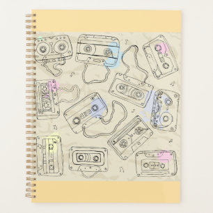 Agenda Patrón Retro de Cinta de Mezcla de Casete Nostálgi
