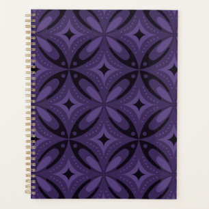 Agenda Patrón Retro de Color Púrpura Oscuro
