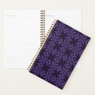Agenda Patrón Retro de Color Púrpura Oscuro