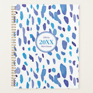 Agenda Patrón retro de color púrpura y azul