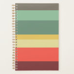 Agenda Patrón retro rayado<br><div class="desc">Planner con fondo horizontal rayado en un esquema de color de inspiración retro.</div>