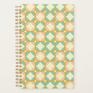 Agenda Patrón retro sin fisuras con cuadrados redondeados