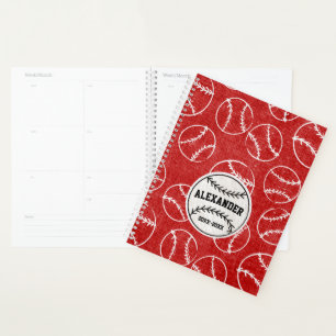 Agenda Patrón rojo de béisbol ondulado