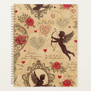 Agenda Patrón romántico de Cupido de Vintage (10)