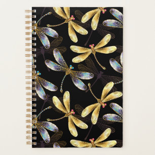 Agenda Patrón sin foco con Dragonflies dorados