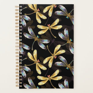 Agenda Patrón sin foco con Dragonflies dorados