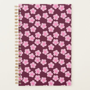 Agenda Patrón sin foco de flor rosada frangipani