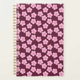 Agenda Patrón sin foco de flor rosada frangipani