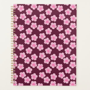Agenda Patrón sin foco de flor rosada frangipani