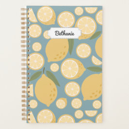 Agenda Patrón sin foco de limón amarillo personalizable