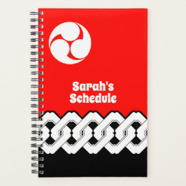 Agenda Patrón tradicional japonés de cadena y Mitsudomoe