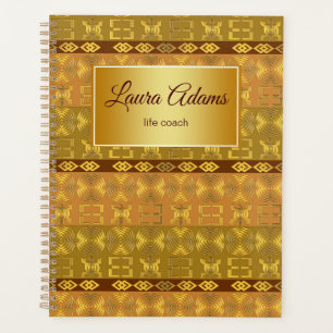 Agenda Patrón tribal étnico africano. Símbolos de Adinkra