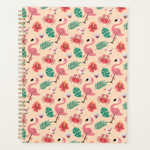 Agenda Patrón tropical de verano Flamingo Rosa-23123