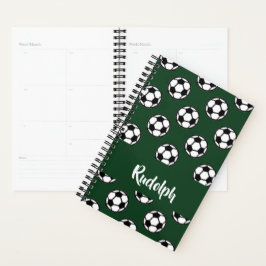 Agenda Patrón verde de bolas de fútbol