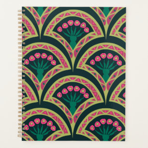 Agenda patrón verde en forma de cáscara