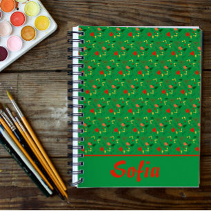 Agenda Patrón verde floral adormidera silvestre planeador