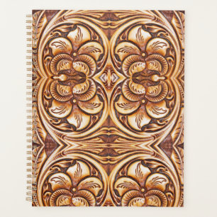 Agenda Patrón vintage de cuero de vaquero del país occide