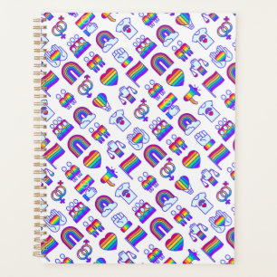 Agenda Patrones de iconos de arcoiris coloridos