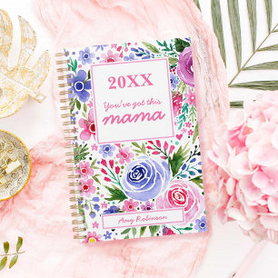 Agenda Patttern color de agua rosa y morado