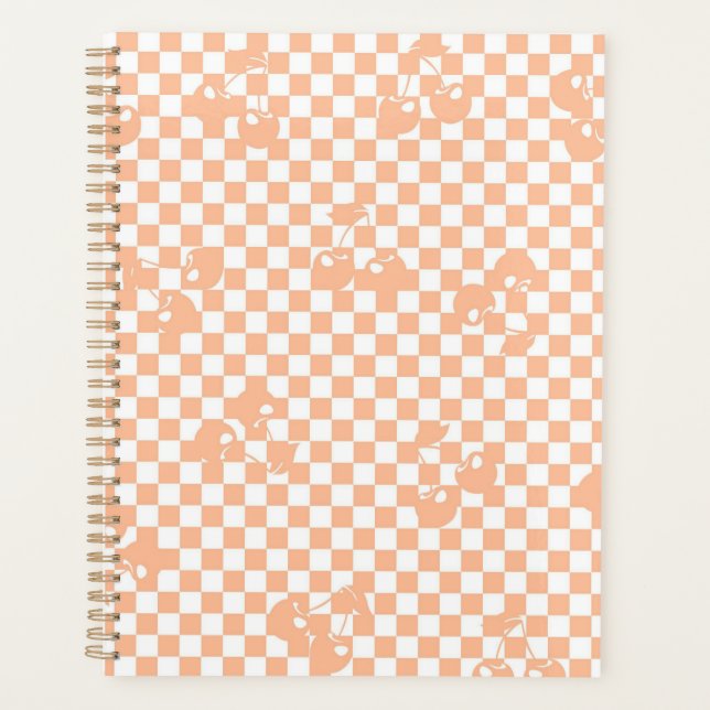 Agenda Peach Fuzz Cherry Gingham Pattern (Anverso)
